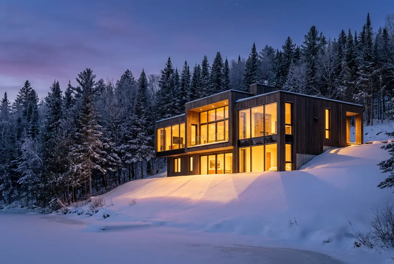 Villa Les Laurentides — résidence bois et verre, Québec